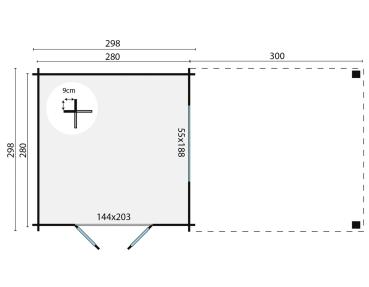 Gartenhaus Dellinger 598x298 cm